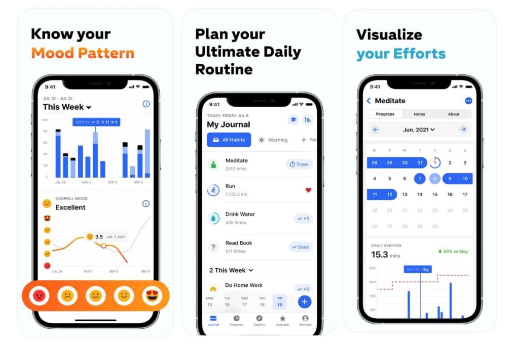 Habitify ist eine Habit Tracker App für iOS, Web und Android